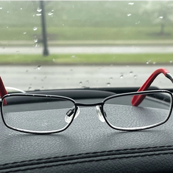 Nike with Flexon Bridge Eyeglasses Red Black - Picture 2 of 7